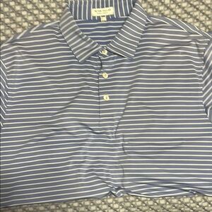 Peter Millar Blue and White Striped Polo Shirt